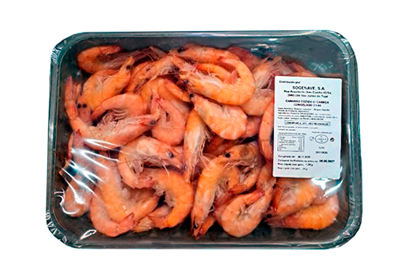 CAMARÃO COZIDO COM CABEÇA 31/40 CONGELADO