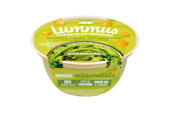 HÚMUS DE TREMOÇO E MANJERICÃO TARWI