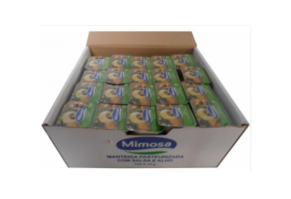 660110 MANTEIGA C ALHO E SALSA MIMOSA 8G CX100MANTEIGA C SAL MIMOSA 8G CX100