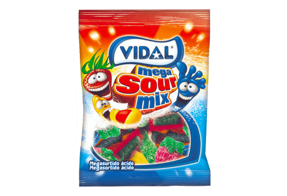 GOMAS MEGA SOUR MIX VIDAL 90G CX14