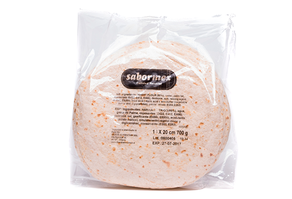 TORTILHA DE TRIGO 20CM SABORMEX 18UN