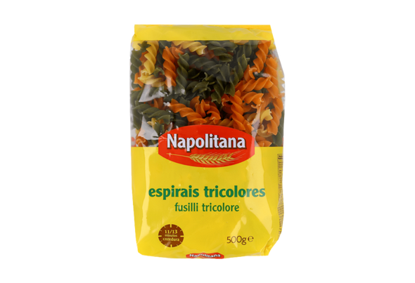 655481 MASSA ESPIRAIS TRICOLOR NAPOLITANA 500G
