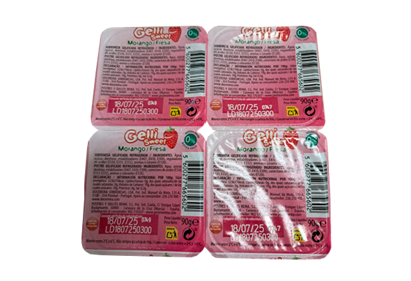 659440 GELATINA GELLI SWEET INDIVIDUAL DE MORANGO REINA 4X90G