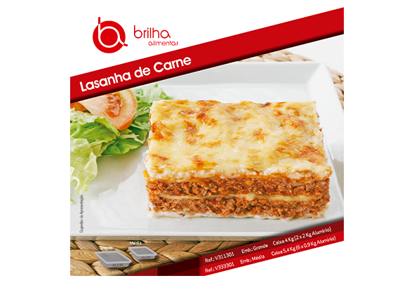 LASANHA DE CARNE CONGELADA BRILHA ALIMENTAR