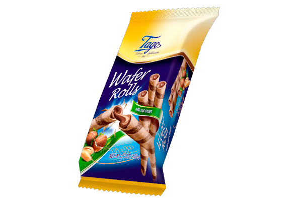 ROLITOS DE WAFER COM RECHEIO DE AVELÃ TAGO