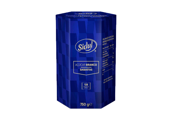 608397 ACUCAR CART 6 GR X125 UN CX 750 GR SIDUL