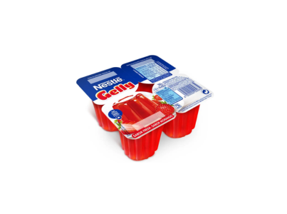 Gelatina Veget Morango 4X90G Gelly Nestl