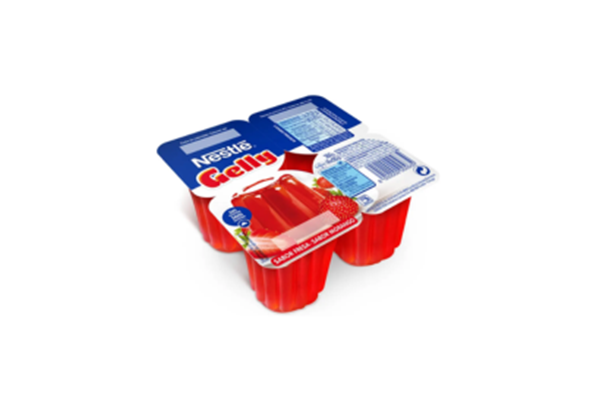 Gelatina Veget Morango 4X90G Gelly Nestl