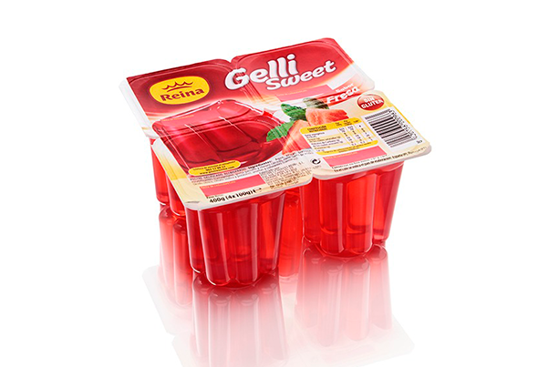 GELATINA GELLI SWEET DE MORANGO REINA 4X100G