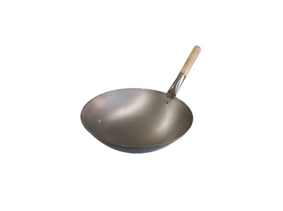 WOK DEEP STEEL SINGLE HANDLE 14 INCH
