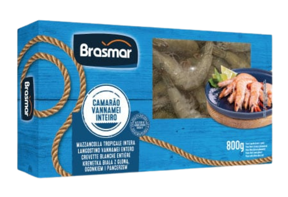 CAMARÃO CONGELADO COM CABEÇA 31/40 BRASMAR