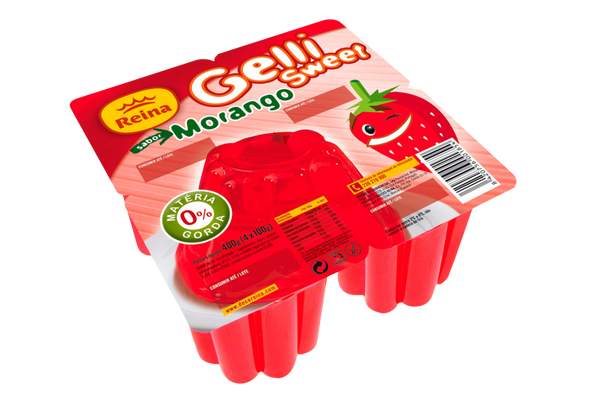 659453 GELATINA VEG MORANGO G SWEET 4X100G
