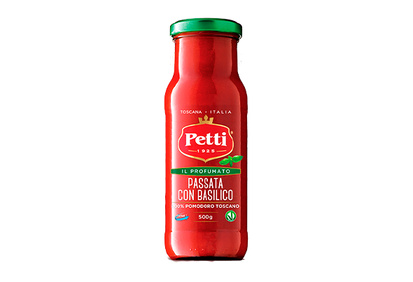 PASSATA DE TOMATE COM MANJERICÃO PETTI 500G