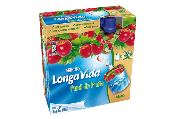 659494 PURE FRUTA MACA POUCH LONGA VIDA 4X90G