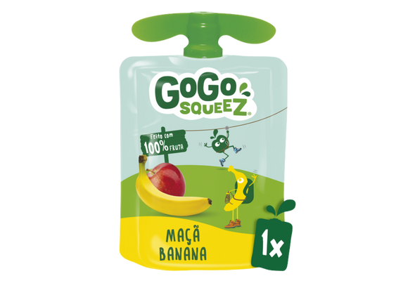 659970 PURE FRUTA MACA BANANA GOGO SQUEEZ 4X90G