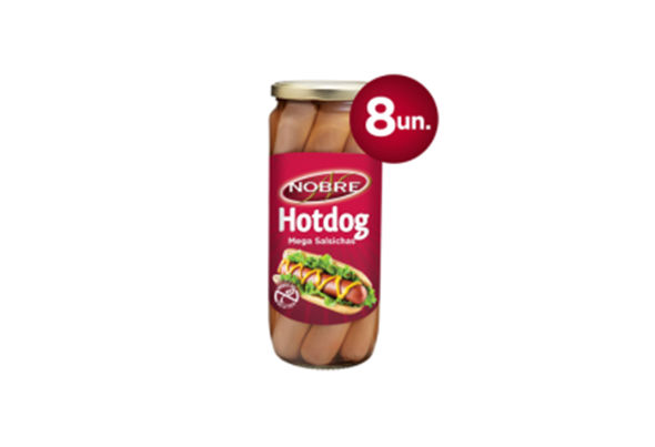 SALSICHA MEGA HOTDOG FR 8UN 700G NOBRE